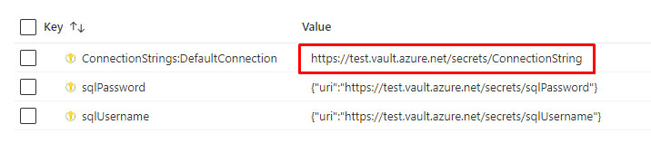 Invalid Azure Key Vault reference